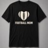Football Mom Heart Unisex T-Shirt - Black