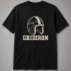 Gridiron Vintage Leather Helmet Unisex T-Shirt - Black